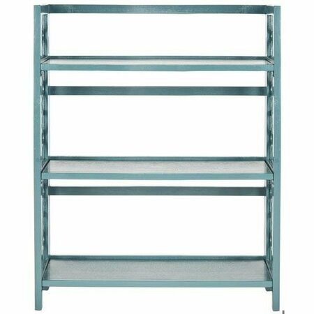 SAFAVIEH Natalie Low Bookcase Shelves, Slate Steel - 42.5 x 13.4 x 33.5 in. AMH6565D